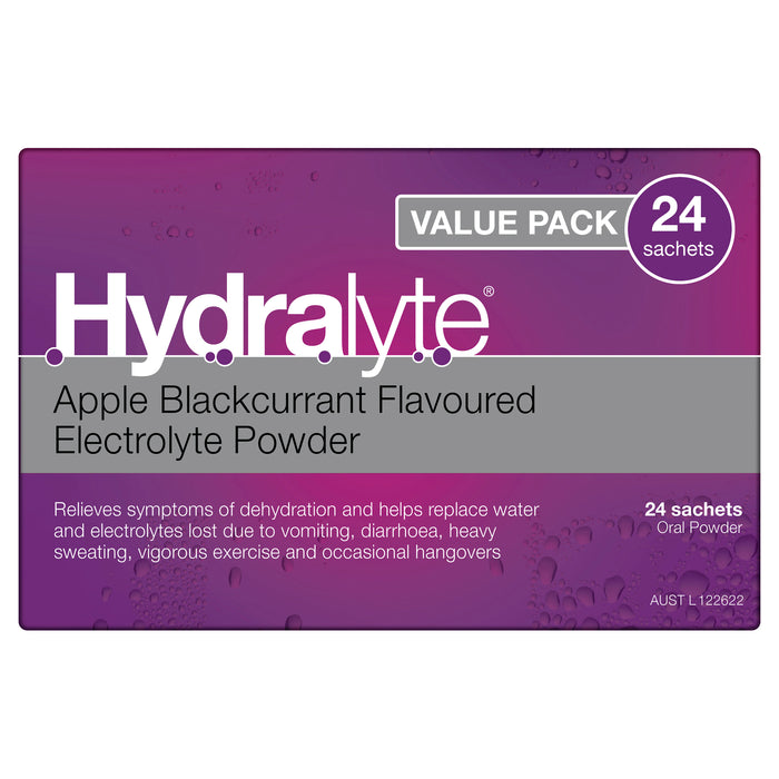 Hydralyte Sachets Apple Blackcurrant 4.9g x 24
