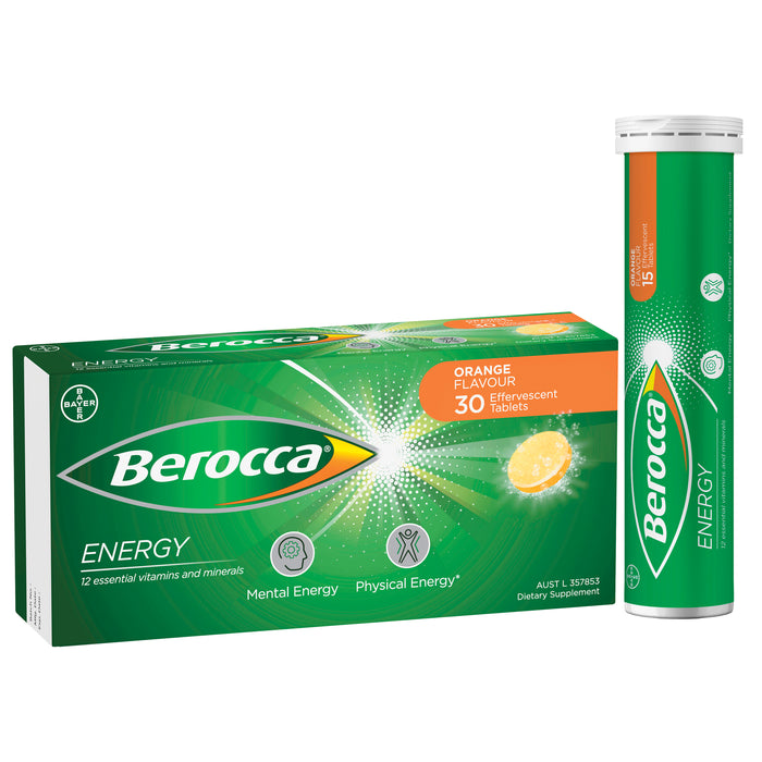 Berocca Energy Orange Effervescent Tablets 30
