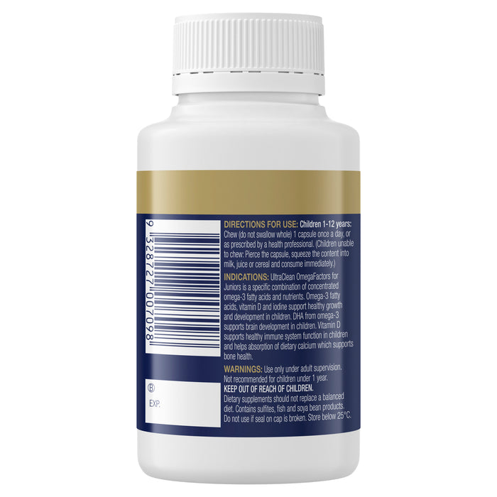 Bioceuticals Ultraclean Omegafactors For Juniors 60 Softgel Capsules