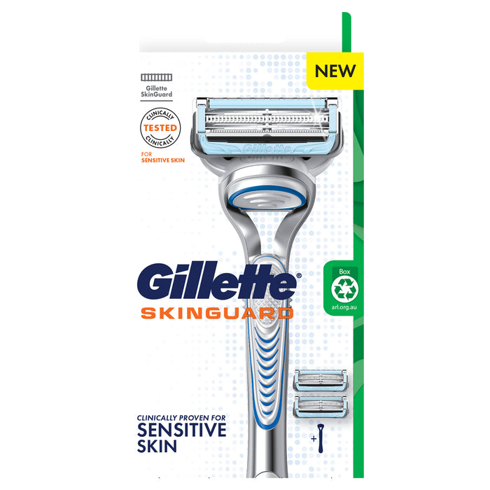 Gillette Skinguard Manual Razor + 2 Cartridge.