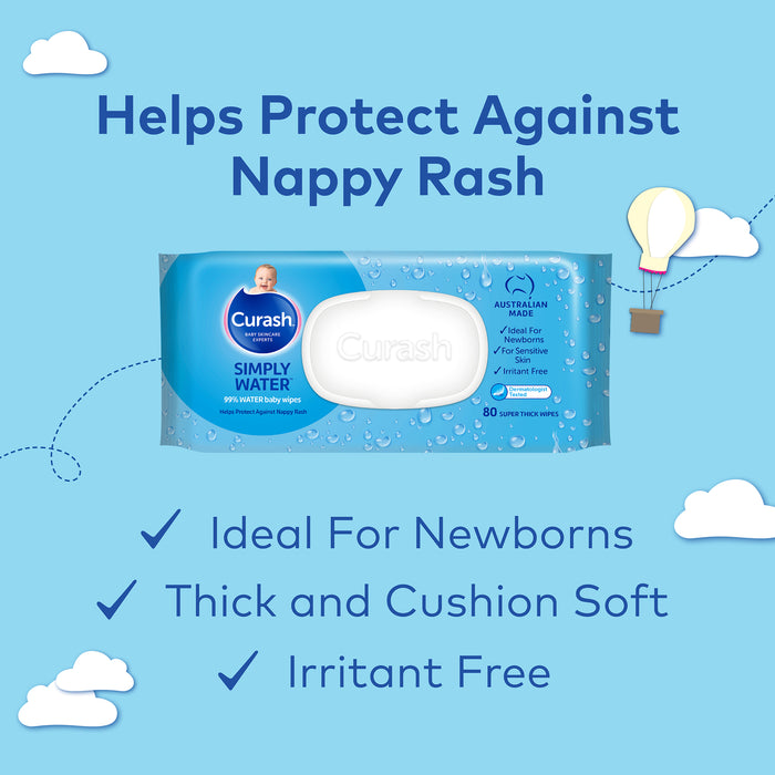 Curash Babycare Wipes Water 3x80