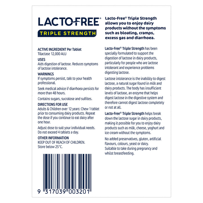Lacto-Free Triple Strength 30 Chewable Tablets