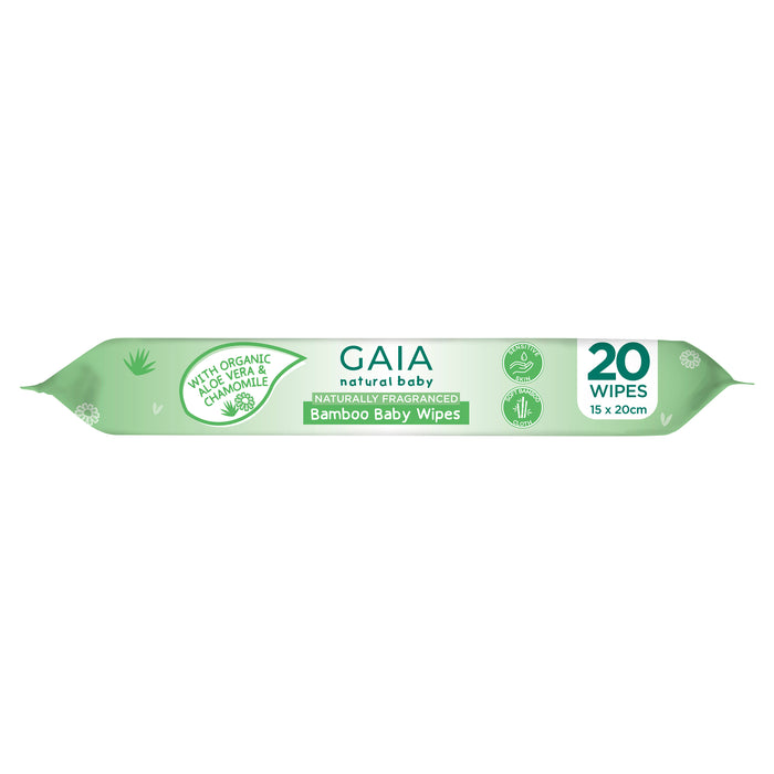 Gaia Natural Baby Baby Wipes 20 Pack