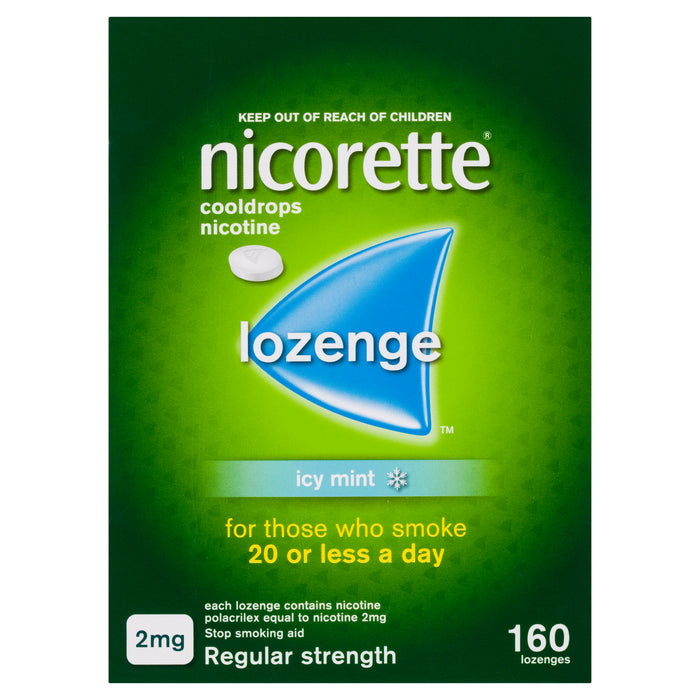 Nicorette Cool Drops Lozenge Icy Mint 2mg 160.