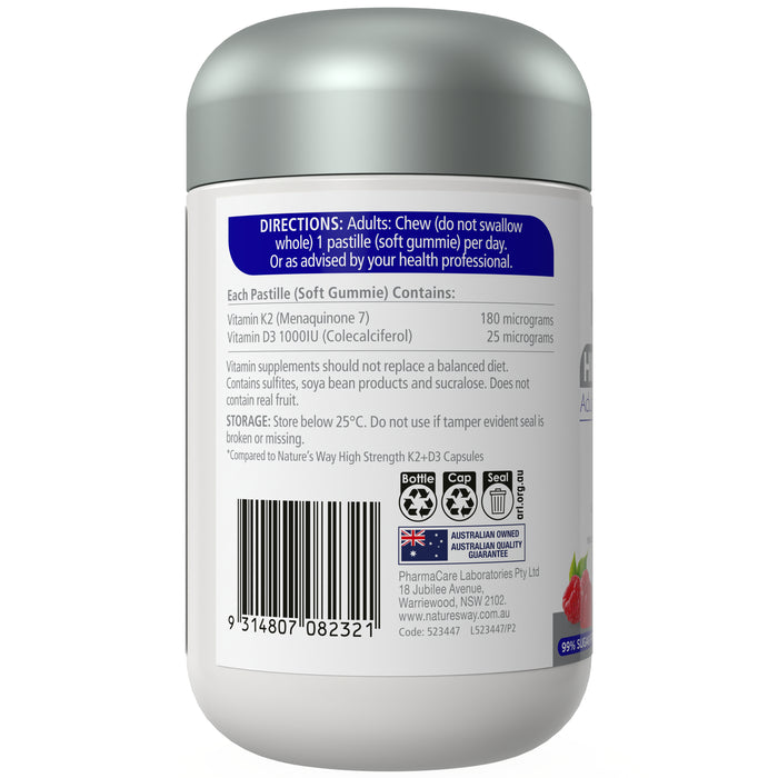 Nature's Way High Strength K2+D3 30 Soft Gummies
