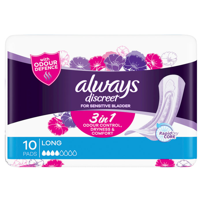 Always Discreet Long Pad 10 Pack