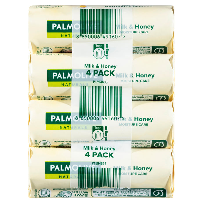 Palmolive Soap Milk & Honey 90g x 4 Pack.