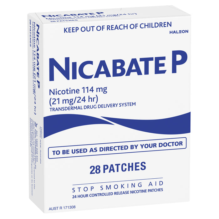 Nicabate P Patch Quit Smoking 21mg 28 Patches