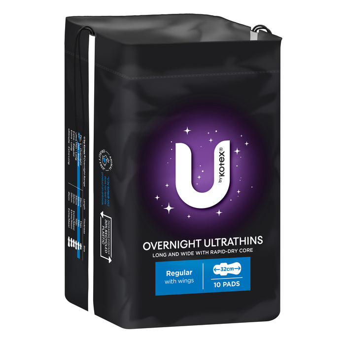 U By Kotex Ultrathins Overnight Pads Wings 10