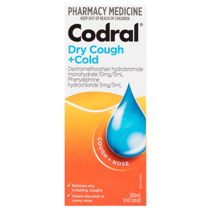Codral Dry Cough + Cold 200ml.
