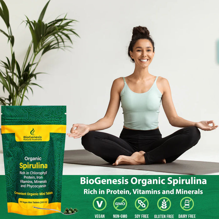 BioGenesis Australian Organic Spirulina 300 Mini Tablets