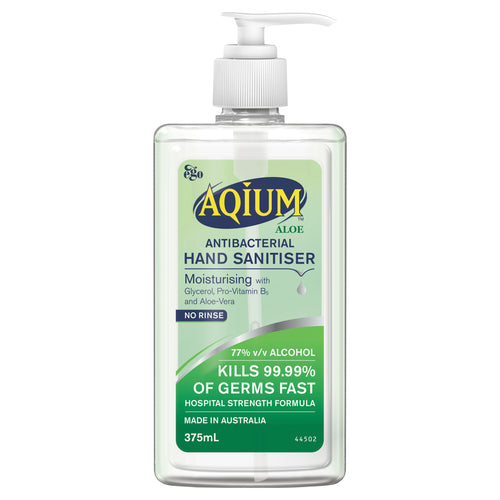 Ego Aqium Antibacterial Hand Sanitiser with Aloe Vera 375ml