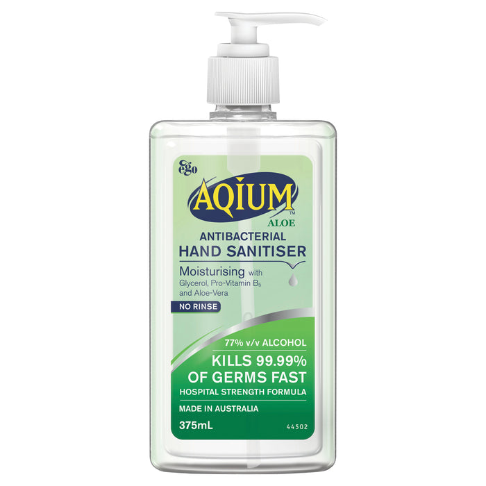 Ego Aqium Antibacterial Hand Sanitiser with Aloe Vera 375ml