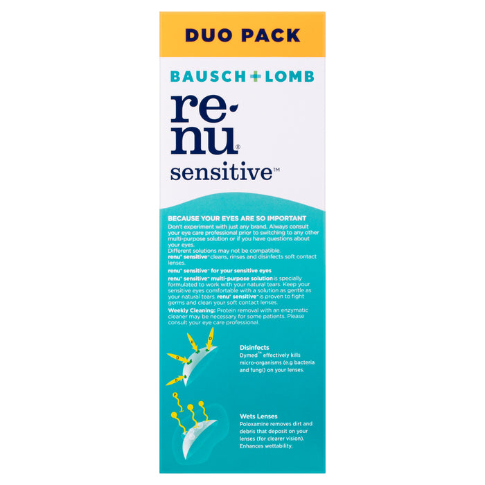 ReNu Sensitive Multi-Purpose Solution Duo Pack 2x 355mL + Lens case.