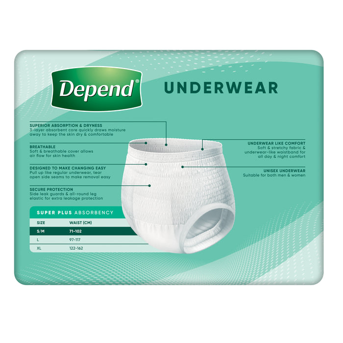 Depend Adult Underwear Super Plus Small-Medium 10 Pack
