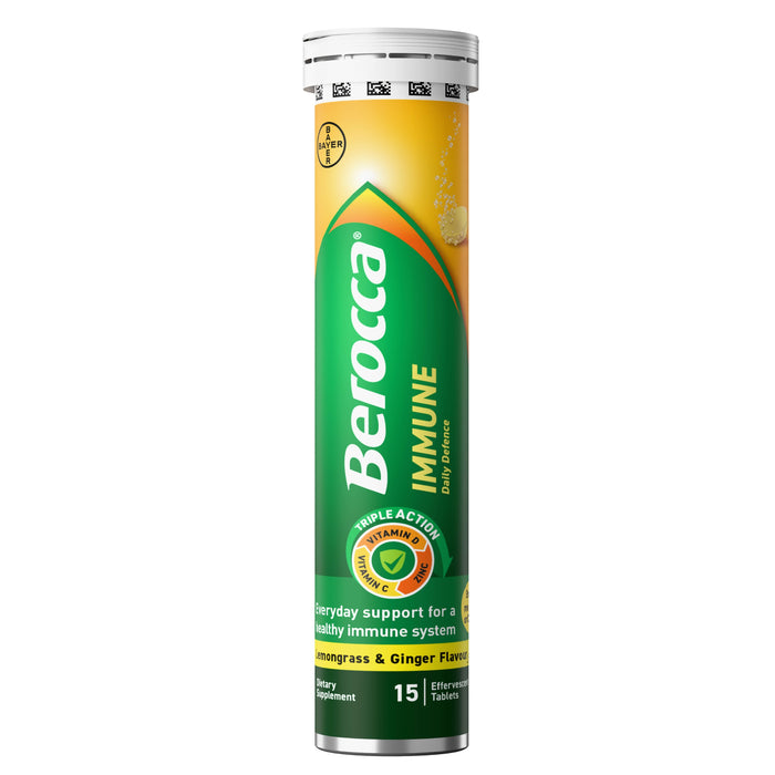 Berocca Effervescent Immune Defence Lemongrass & Ginger 15 Tablets