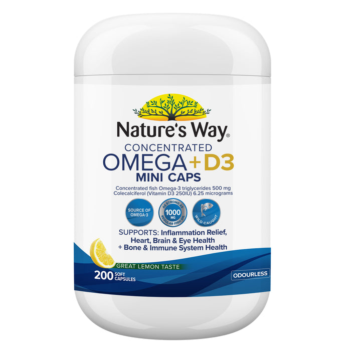 Nature's Way Omega+D3 200 Capsules