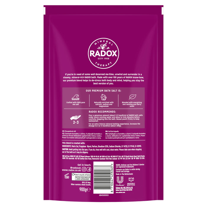 Radox Bath Salts Detoxed Bath Therapy Acai Berry