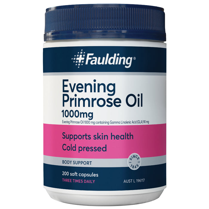 Faulding Remedies Evening Primrose Oil 1000mg 200 Capsules.