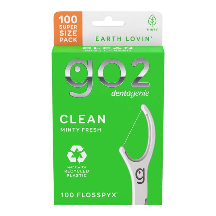 GO2 Dentagenie Clean Flosspyx Minty 100 Super Size 1 Pack