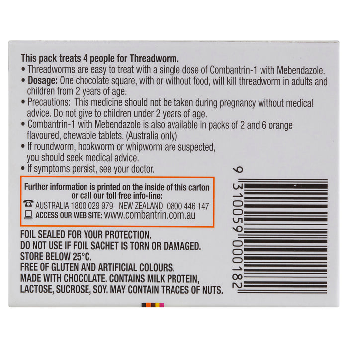 Combantrin-1 Choc Squares 4