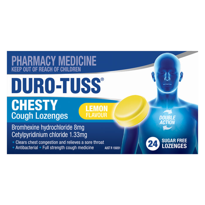 Duro-Tuss Chesty Lozenges Sugar Free Lemon 24.
