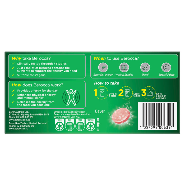 Berocca Energy Original Berry Effervescent Tablets 30