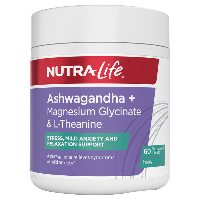 Nutra-Life Ashwagandha + Magnesium Glycinate & L-Theanine 60 Tablets