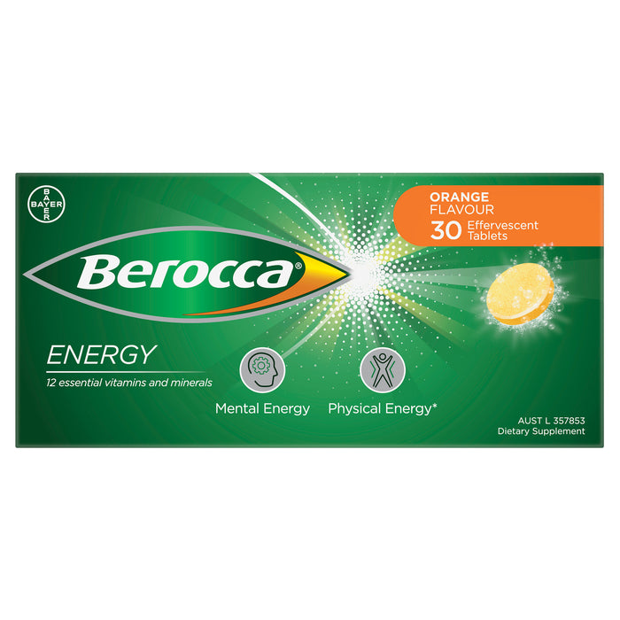 Berocca Energy Orange Effervescent Tablets 30