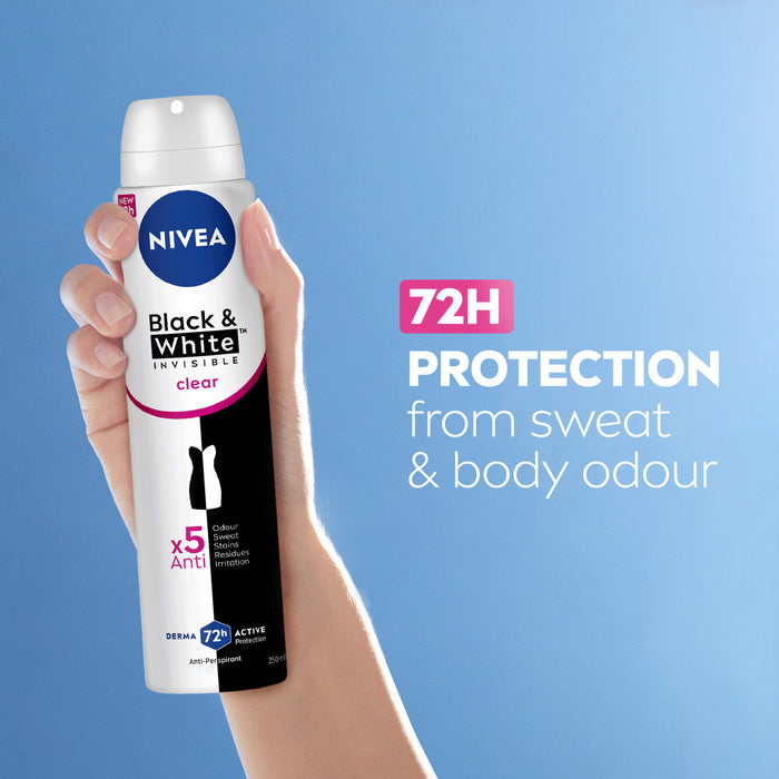 Nivea Women Deodorant Black & White Clear Aerosol 250ml.