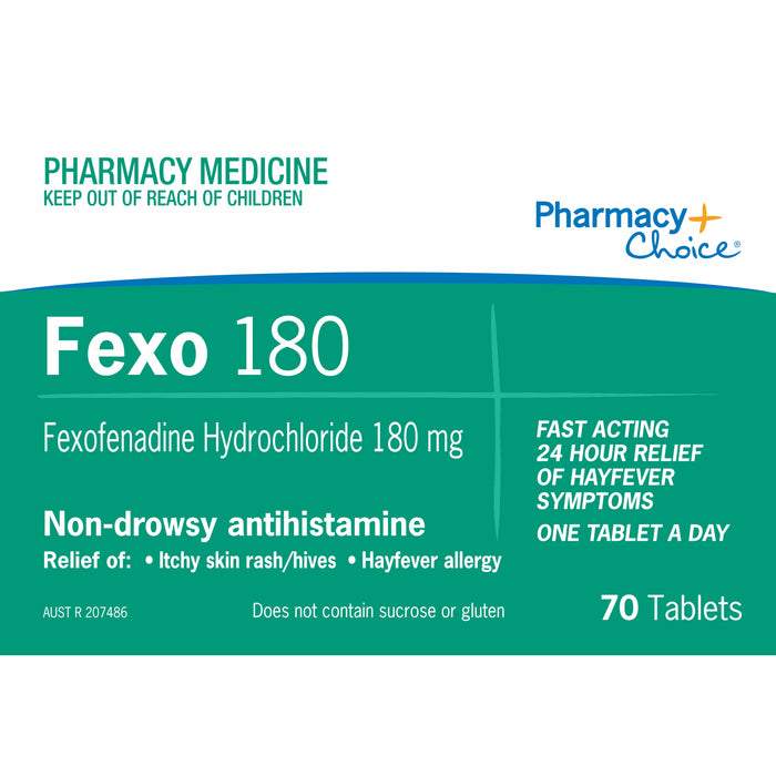 Pharmacy Choice Fexofenadine 180mg 70 Tablets