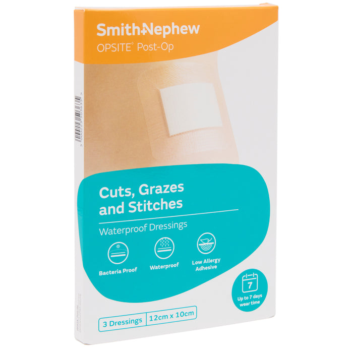 Opsite Post-Op Waterproof Dressings 12cm x 10cm 3 Pack