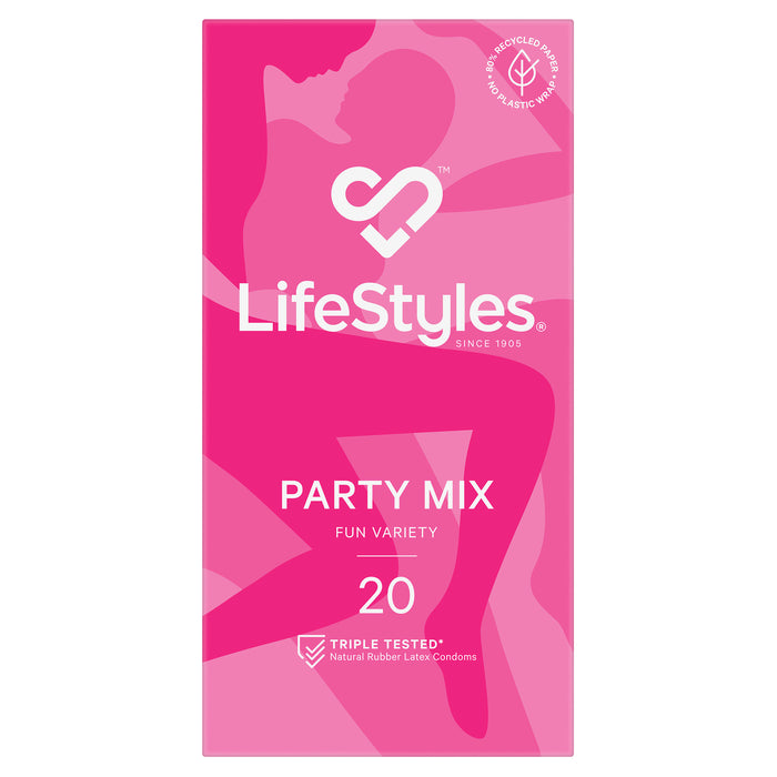 Ansell Lifestyles Condoms Party Mix 20 Pack