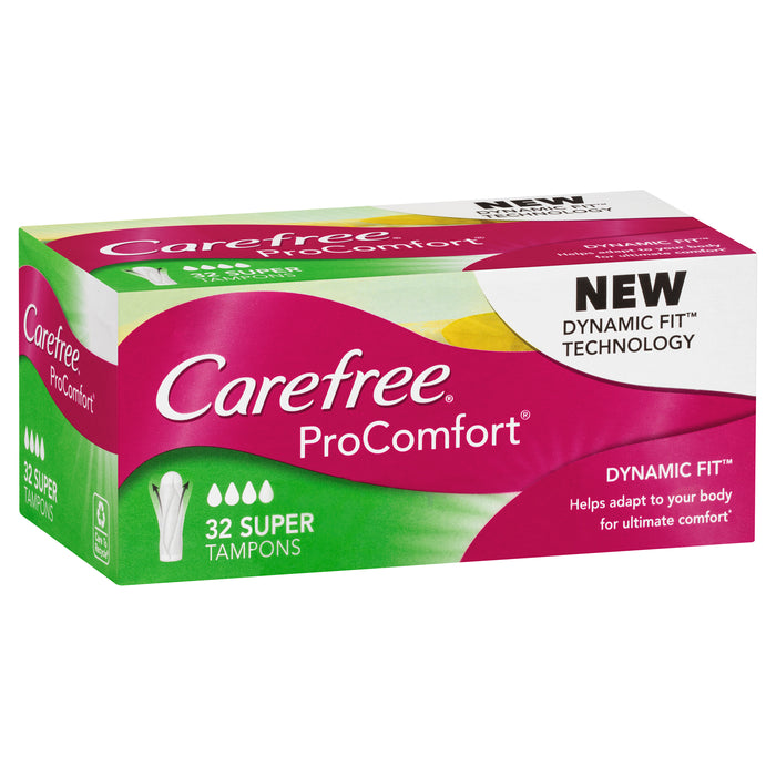 Carefree Tampons ProComfort Dynamic Fit Super 32