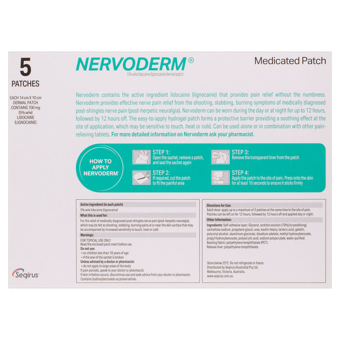 Nervoderm 5% w/w Lidocaine Patch 5