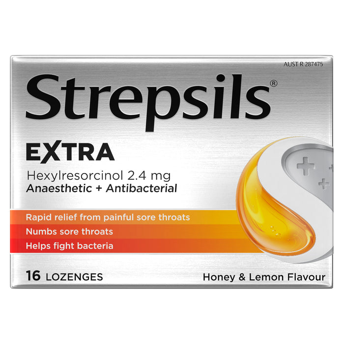 Strepsils Extra Lozenges Honey and Lemon 16.