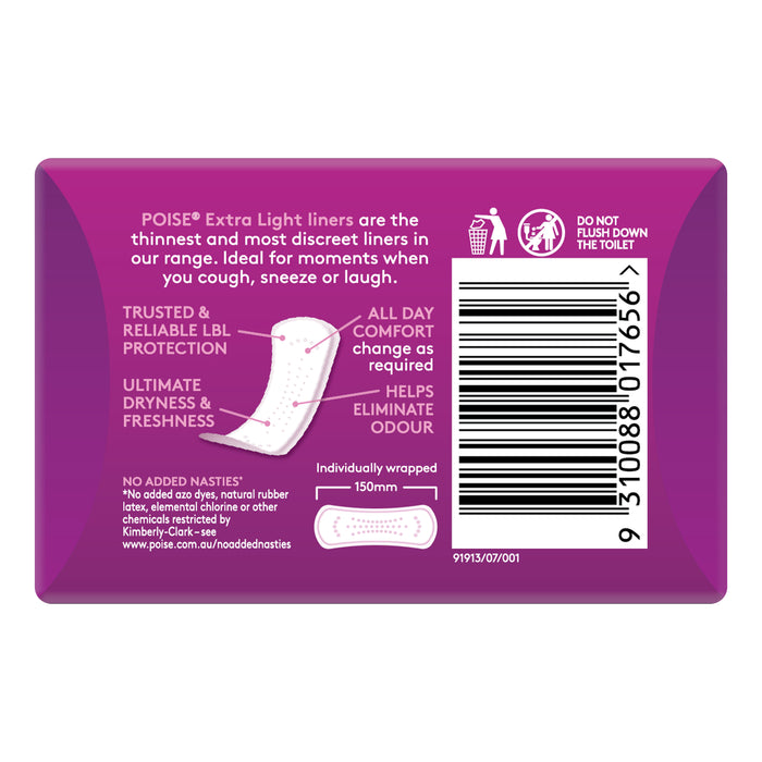 Poise Panty Liners Extra Light 30