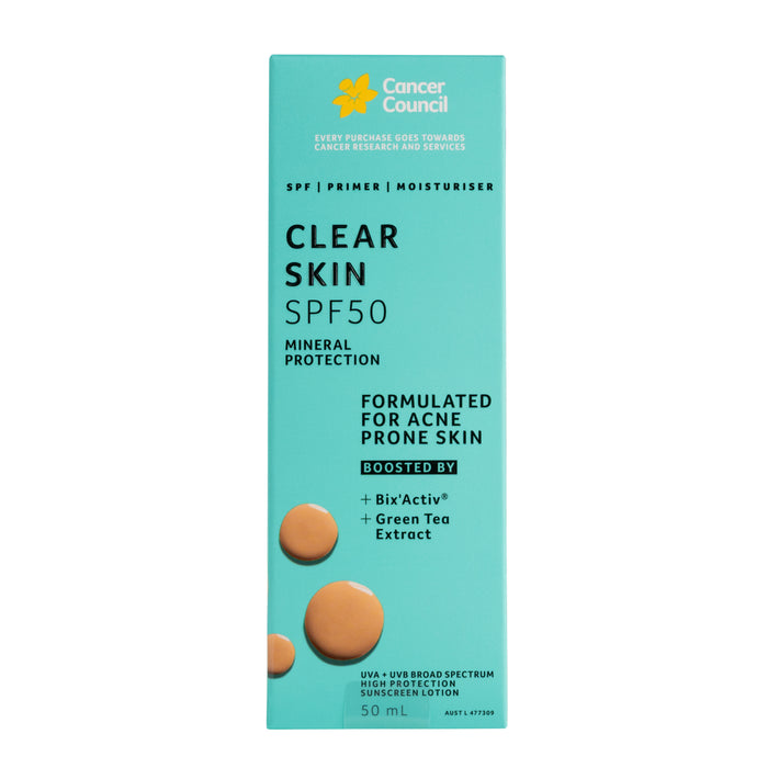 Cancer Council Clear Skin SPF50+ Sunscreen Lotion 50ml
