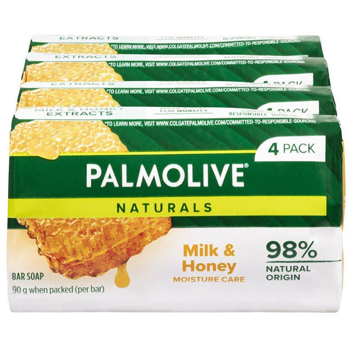 Palmolive Soap Milk & Honey 90g x 4 Pack