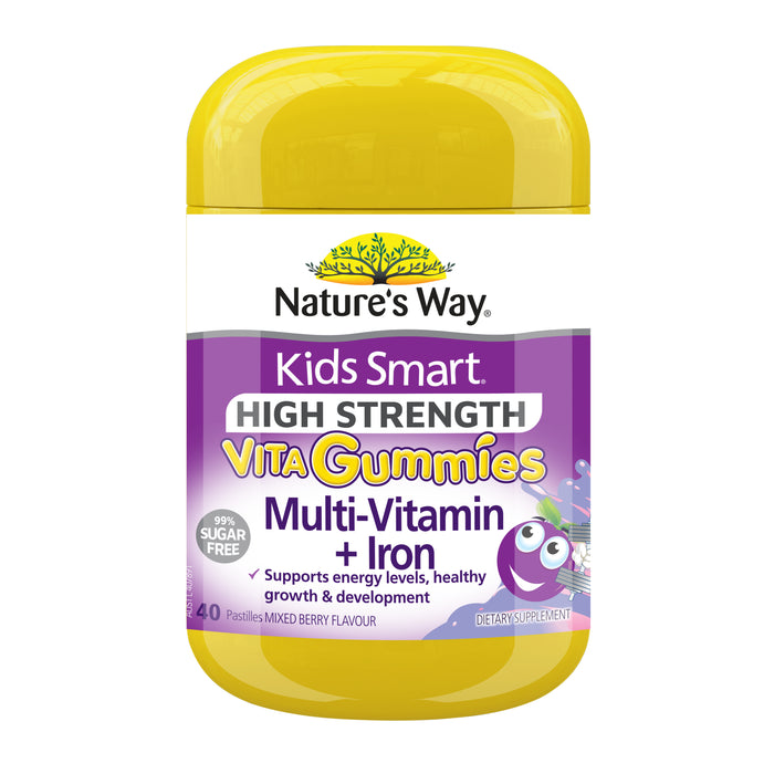 Nature's Way Kid's Smart Vita Gummies High Strength Multi-Vitamin + Iron 40 Mixed Berry Flavoured Pa