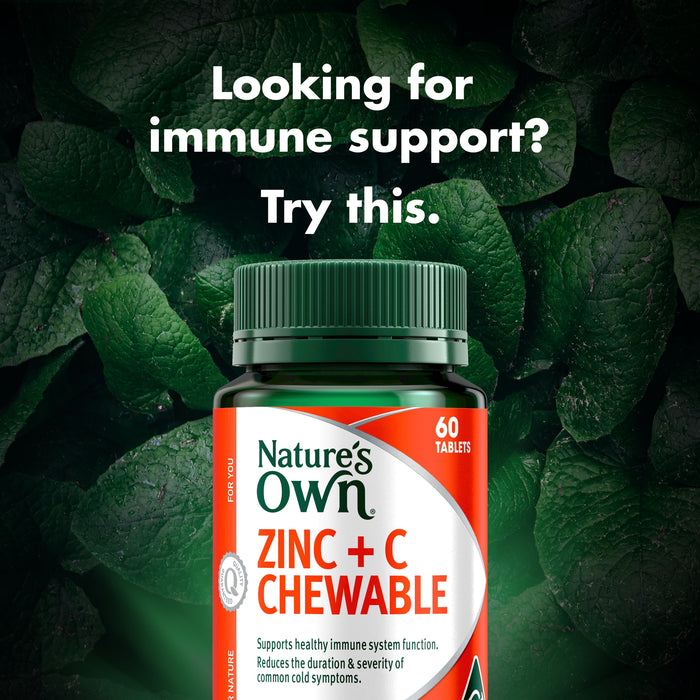 Nature's Own Zinc + C Chew 60 Tablets.