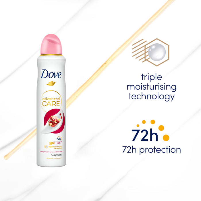 Dove Antiperspirant Advanced Care 72Hr Go Fresh Pomegranate & Lemon Verbena 250ml