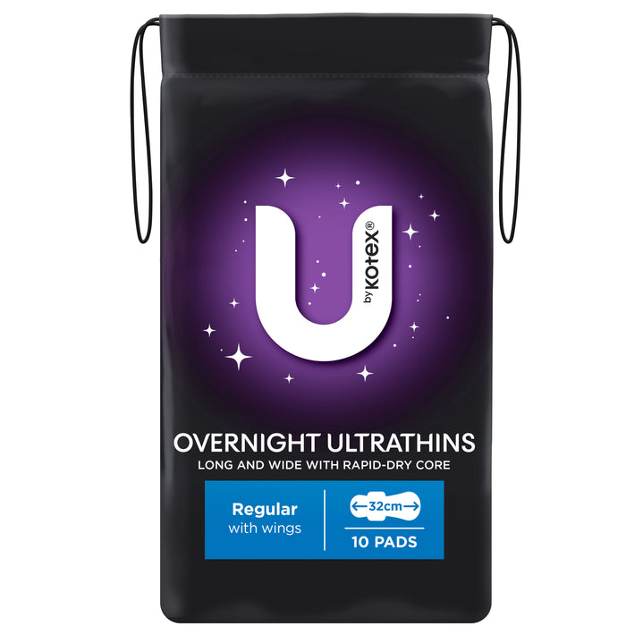 U By Kotex Ultrathins Overnight Pads Wings 10