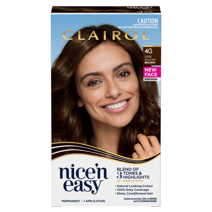 Clairol Nice N Easy 4G Dark Golden Brown.