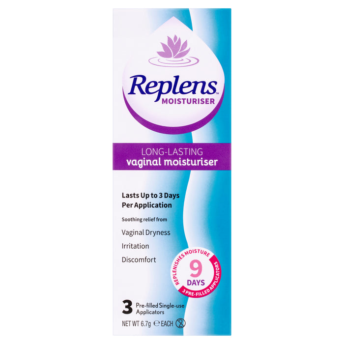 Replens Vaginal Moisturiser 3 Pack.