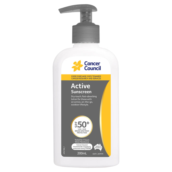 Cancer Council Active 50+ Pump 200ml