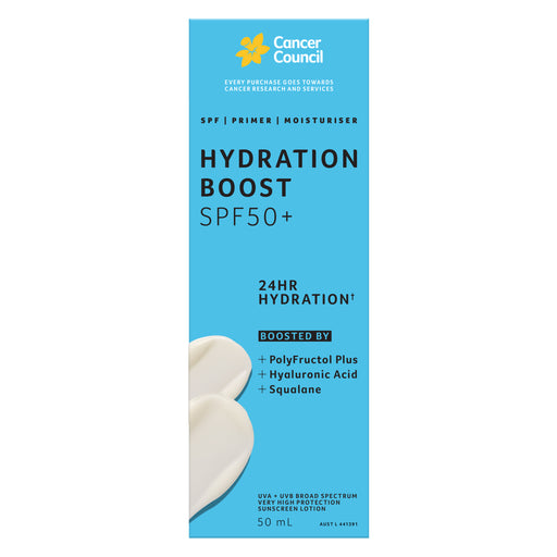 Cancer Council Hydration Boost SPF50+ 50ml.