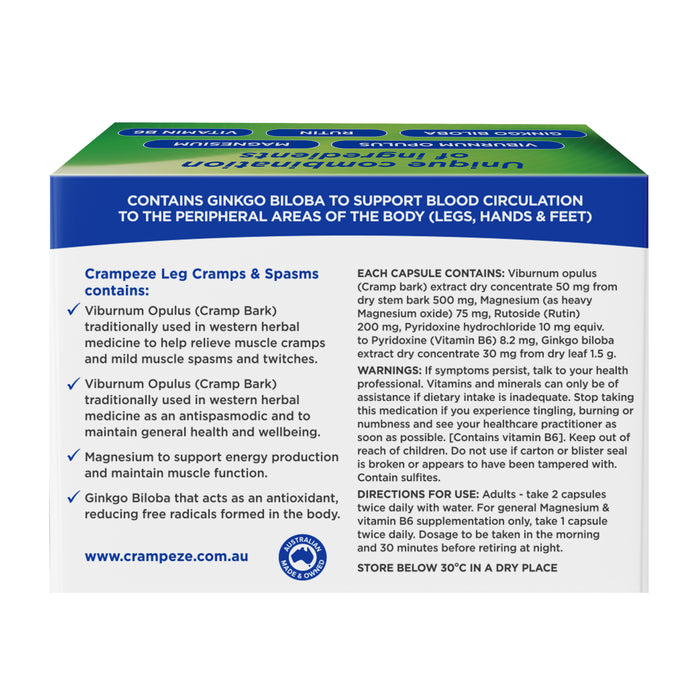 Lacorium Crampeze Night Cramps 60 Capsules.