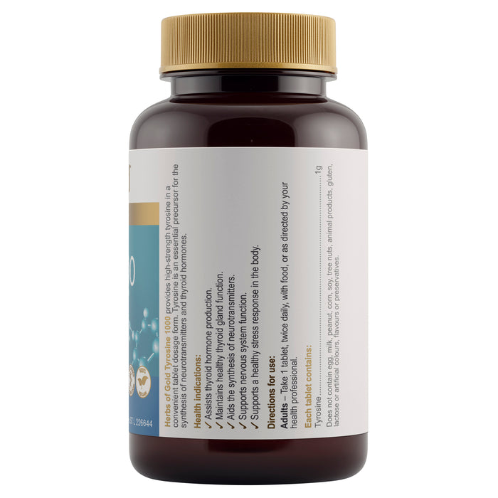 Herbs Of Gold Tyrosine 1000 60 Capsules