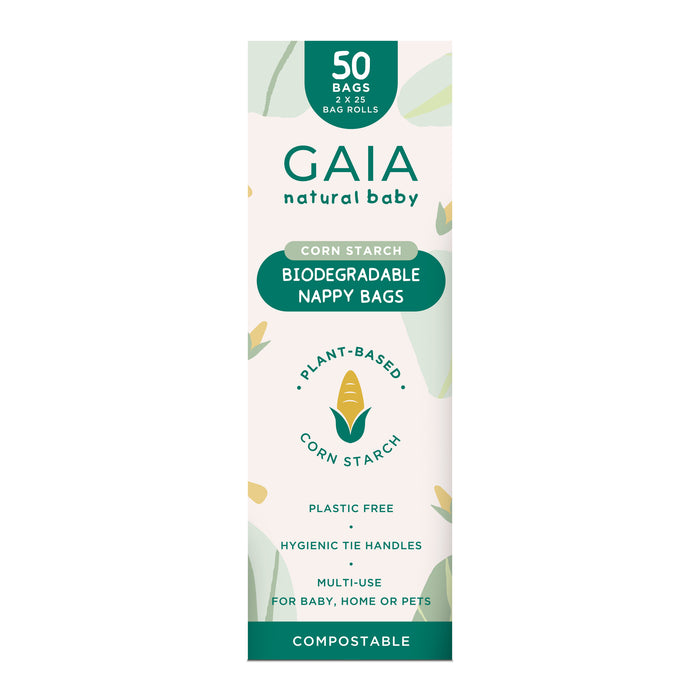 Gaia Natural Baby Biodegradable Nappy Bags 50